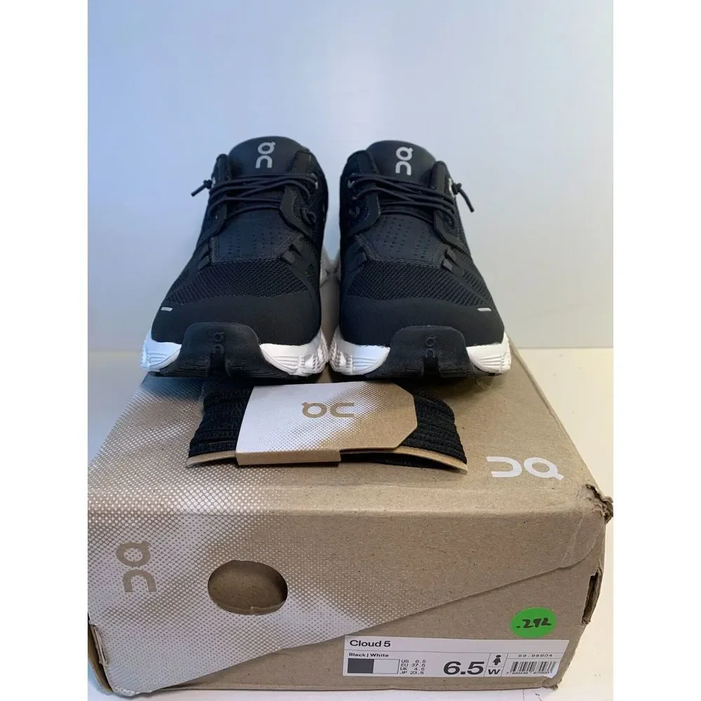 .292 On Cloud 5, Black/White, Womens Running Shoes-US 6.5 WOMENS - Picture 2 of 5